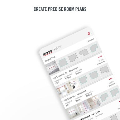 RIDGID Sketch – matavimų ir planų kūrimo programėlė (mobile app)
